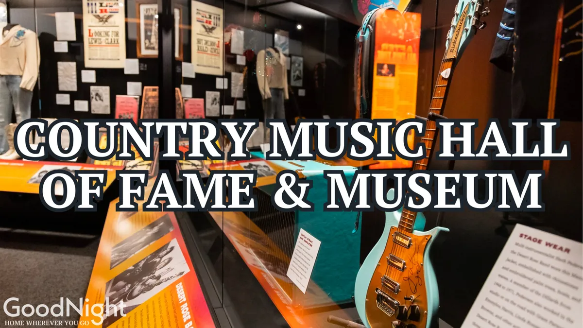 This image showcases exhibits of stage wear, historical posters, and musical instruments, immersing viewers in Nashville’s rich music history and culture. It creates a visual connection to legendary artists and the storied past of country music.
